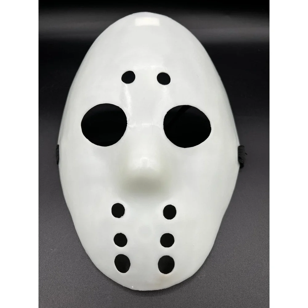 Vtg Friday the 13th Horror Mask Costume Glow-In-The-Dark Halloween Party Cosplay